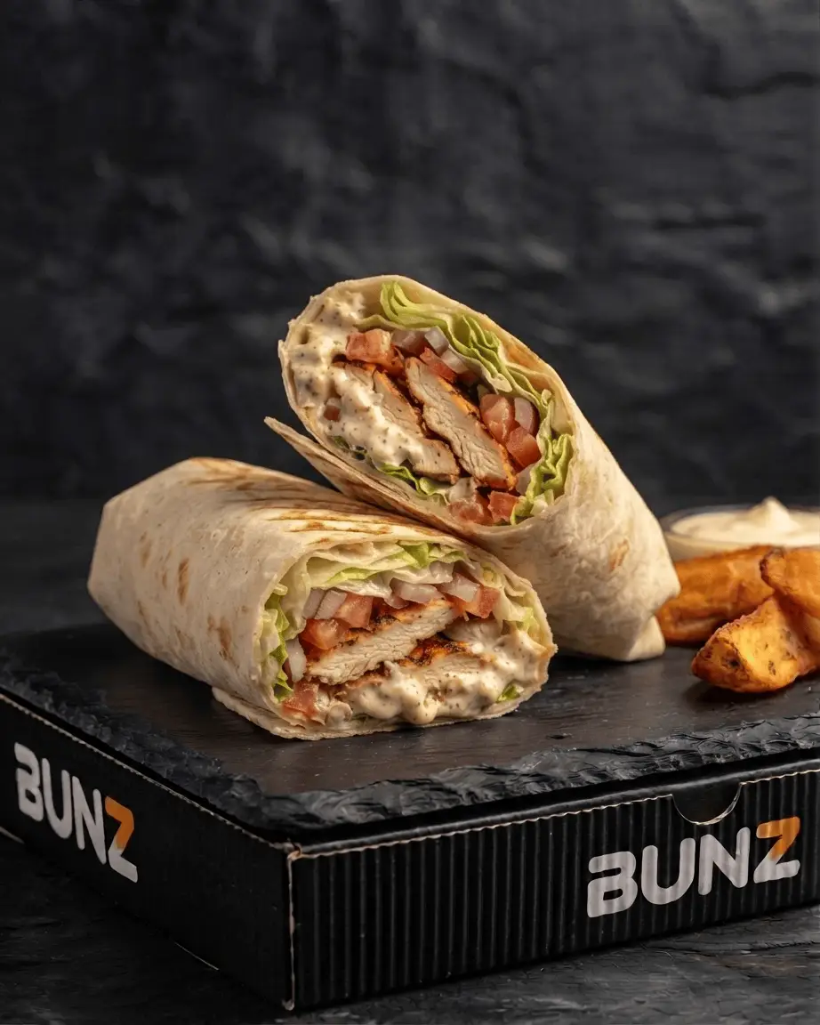 Bunz Signature Wrap with grilled chicken and sauce - BUNZ.pk Pakistan